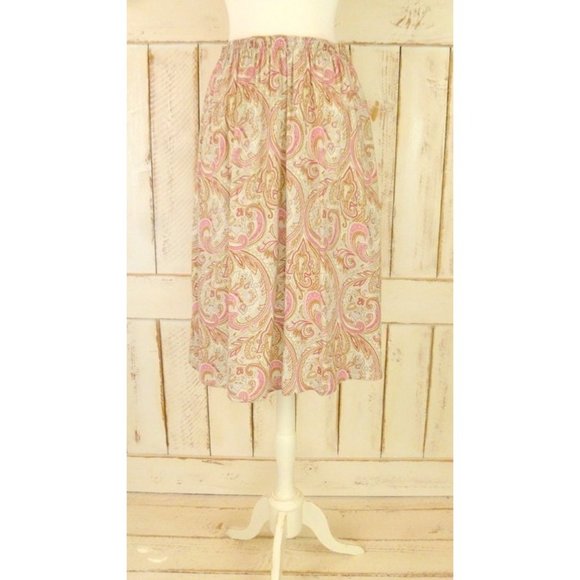Vintage pink paisley midi skirt - large - Picture 4 of 4